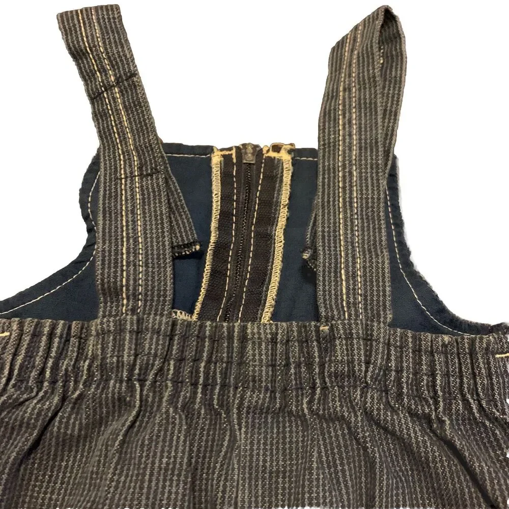 CARTERS infant Vintage Denim Jean Overalls Bib Made USA Size 9 Months